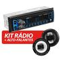 Imagem de Kit Som Carro Radio Bluetooth Usb + Par Falantes 6 Pol Boss