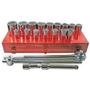Imagem de Kit Soquetes Com 21 Pçs Enc 3/4 19 - 50 Mm Estriado 9Pc Eda