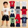 Imagem de Kit Sortido 10 Peças de Roupas Infantil Menino Kit 5 Conjuntos Infantil (5 Camiseta + 5 Shorts) 