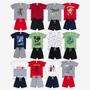 Imagem de Kit Sortido 10 Peças de Roupas Infantil Menino Kit 5 Conjuntos Infantil (5 Camiseta + 5 Shorts)