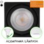 Imagem de Kit Spot Sobrepor Quadrado Direcionável + Lampada Led Par20 Plafon Iluminação Decorativa