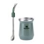 Imagem de Kit stanley bomba colher p/ mate e cuia térmica 236ml hammertone green