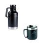 Imagem de Kit stanley mug de acampar 354ml e growler com tampa 1,89l preto