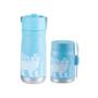 Imagem de Kit stanley pote térmico com garfolher e garrafa térmica flip straw 500ml azul pool kids