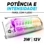 Imagem de Kit Strobo Automotivo AJK Lite 2 Faróis Led Rgb 3W + Central