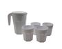 Imagem de Kit Suco 1 Jarra De 1,5 Litros Com 4 Copos De 400 Ml Branco