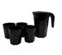 Imagem de Kit Suco 1 Jarra De 1,5 Litros Com 4 Copos De 400 Ml Preto