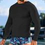 Imagem de Kit Sunga Tradicional Boxer Camisa Proteção Malha Fria Natação Segunda Pele Compressão Manga Longa Masculina Uv 50+ Praia Piscina Surf