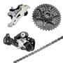 Imagem de Kit Sunrun 27v 4 Peças Cambio Dianteiro e Traseiro 3x9 + Corrente 116 Elos + Cassete 9 Velocidades K7 11-36 Ciclismo Mtb