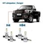 Imagem de Kit Super Led Ranger 2004/2012 6000K Farol Alto Baixo Milha