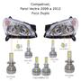 Imagem de Kit Super Led Vectra 2009 a 2011 Farol Baixo H7 + Alto H1 + Milha H3 20000 Lumens