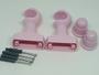 Imagem de Kit Suporte Cortina para Varão 19mm Rosa Bebe Pvc (par)