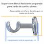 Imagem de Kit Suporte Cortina Varão 28Mm Metal Resistente Branco, Pret