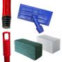 Imagem de Kit Suporte Lt Limpa Tudo + 10 Fibras Multiuso Verde + 10