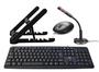 Imagem de Kit Suporte Notebook, Teclado E Mouse Com Fio, Microfone P2