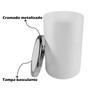 Imagem de Kit Suporte Porta Papel Higiênico Com Lixeira 8L Tampa Basculante De Cozinha Banheiro Cromado - AMZ