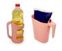 Imagem de Kit suporte porte garrafa azeite vinagre e suporte porta saquinho leite iogurte em plástico PP