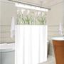 Imagem de Kit Suporte Varão para Banheiro 60 x 90cm mais Cortina box Copo de leite branca