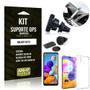 Imagem de Kit Suporte Veicular Magnético Galaxy A21s Capinha Anti Impacto +Película Vidro - Armyshield