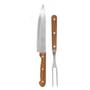 Imagem de Kit Tábua de Corte de Carne 35cm Com Garfo e Faca Churrasco