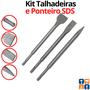 Imagem de Kit Talhadeiras SDS e Ponteiro SDS Plus para Martelete Kit com 3