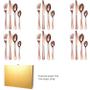 Imagem de Kit talher 24 peças alto padrão, em aço inoxidável ss410 - rosê gold