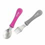 Imagem de Kit Talher Colher e Garfo Infantil Metal Rosa Clingo