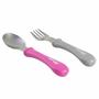 Imagem de Kit Talher Colher e Garfo Infantil Metal Rosa Clingo