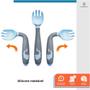 Imagem de Kit Talher Garfo E Colher Infantil De Silicone Flexível Refeição Treinamento Transição 2 Pçs Introdução Alimentar Para Bebê Criança 6m