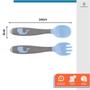 Imagem de Kit Talher Garfo E Colher Infantil De Silicone Flexível Refeição Treinamento Transição 2 Pçs Introdução Alimentar Para Bebê Criança 6m