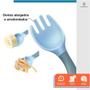 Imagem de Kit Talher Garfo E Colher Infantil De Silicone Flexível Refeição Treinamento Transição 2 Pçs Introdução Alimentar Para Bebê Criança 6m