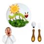 Imagem de Kit Talher Infantil Bebê Garfo E Colher Conjunto De Talheres Infantil 2 Peças Garfo + Colher