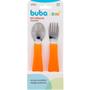 Imagem de Kit talheres colher e garfo inox buba zoo laranja - buba