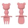 Imagem de Kit Talheres Infantil em Silicone  Ursinho - Rosa - Buba