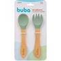 Imagem de Kit Talheres Infantil Silicone Bambu Verde 15827 Buba