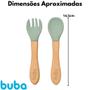 Imagem de Kit Talheres Infantil Silicone Bambu Verde 15827 Buba