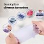 Imagem de kit Tampa capa vedadora hermética elástica ajustável de silicone transparente para proteger e vedar alimentos, copos