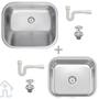 Imagem de Kit Tanque Inox Tramontina 50x40 Fosco + Cuba Inox 40x34x14 Fosca C/Válvula e Sifão