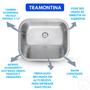 Imagem de Kit Tanque Inox Tramontina 50x40 Fosco + Cuba Inox 40x34x14 Fosca C/Válvula e Sifão