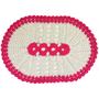 Imagem de Kit Tapete Banheiro Crochê Branco e Rosa 57Cm E 75Cm ul