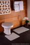 Imagem de Kit Tapete Cozinha E Banheiro Linha Relevo 3 Peças Prata