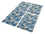 Imagem de Kit Tapetes e Passadeira De Cozinha 3 Peças Antiderrapante Ladrilhos Azul