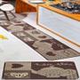 Imagem de Kit tapetes para cozinha sisal lancer 3 peças - ks-71 tabaco