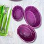 Imagem de Kit tapoer 10 potes ovais de plástico, pote cozinha, recipiente Livre de BPA,100% Atóxico, armazenador de alimento