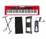 Imagem de Kit Teclado Casio CTS200 Vermelho 5 oitavas