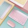 Imagem de Kit Teclado Com Mouse Bluetooth Sem Fio Coloridos Wireless