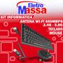 Imagem de Kit Teclado E Mouse Com Antena Wireless Usb Para Informática