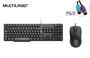 Imagem de Kit Teclado e Mouse Com Fio PS/2 Conector Antigo ps2 Cabo 130cm Preto - Multilaser