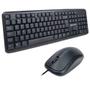 Imagem de Kit Teclado E Mouse Com Fio Usb Basico Silencioso Preto Pc Macio ABNT2 Slim Compacto Português