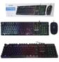 Imagem de Kit teclado e mouse ergonômico Iluminado LED Colorido ABNT-2